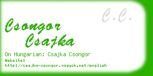 csongor csajka business card